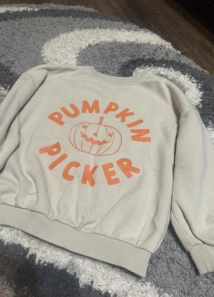 Кофта бежева з принтом pumpkin picker
