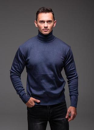 Мужской гольф шерсть синий