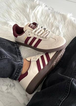 Adidas wmns samba beige burgundy
