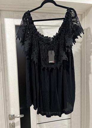 Жіноча блуза yesta з відкритими плечима та мереживом (plus size)