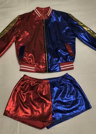 Harley quinn suicide sguad - property of joker - костюм харли квинн - куртка-бомбер, мини-шорты - рост 150 см, 11-12 лет