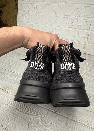 Крутые черные полуботинки hey dude wendy peak hi suede 4