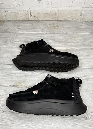 Крутые черные полуботинки hey dude wendy peak hi suede 3