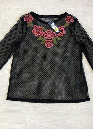 Прозора блуза з вишивкою m&s, uk16