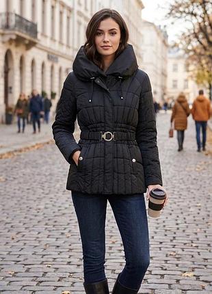 Стеганая теплая куртка mexx с поясом в идеальном состоянии. разм. м