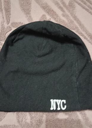 Чорна дитяча шапка nyc