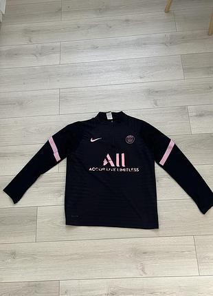 Спортивна кофта nike psg 20/21 тренувальна чорна з рожевим