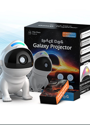 Нічник elfeland bl-x02 space dog galaxy проектор з bluetooth динаміком