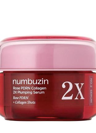 Сироватка для зміцнення та наповнення шкіри numbuzin - no.2 rose pdrn collagen 2x plumping serum, 30 мл