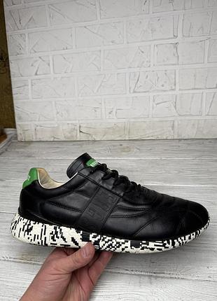 Крутые черные кожаные кроссовки dirk bikkembergs оригинал