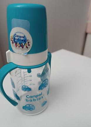 Пляшечка canpol babies з ручками та малюнком автомобілів