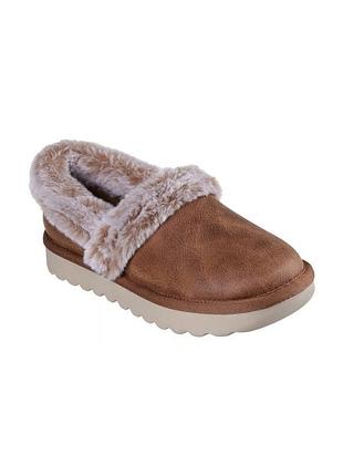 Жіночі домашні капці утеплені з хутром із закритим носком skechers cozy up 39 р.
