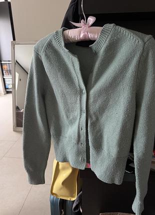 Кардиган жіночий zara бірюзовий на ґудзиках