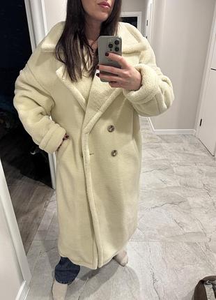 Шуба жіноча dress cod  тедді довга молочна