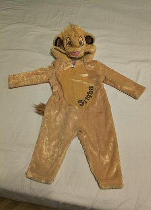 Disney lion king -simba - at george - детский комбинезон (слип ) с капюшоном - король лев симба - возраст - 1-1,5 р., рост -80 -86 см