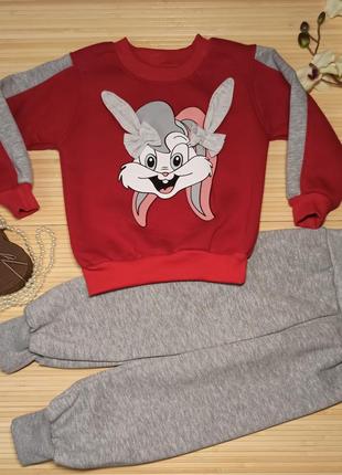 Теплий спортивний костюм для дівчинки на флісі 4 роки