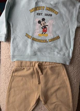 Костюм унісекс disney міккі маус флісовий блакитно-бежевий
