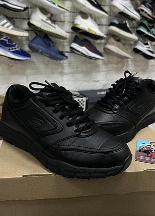 Жіночі кросівки skechers nampa модель 77156w blk оригінал чорні на осінь весну демісезонні термо бу 39-40р повсякденні класичні спортивні непромокаючі