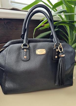Шкіряна чорна сумка michael kors