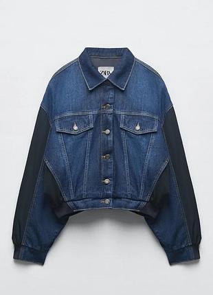 Стильна джинсова куртка, бомбер zara, оригінал 3