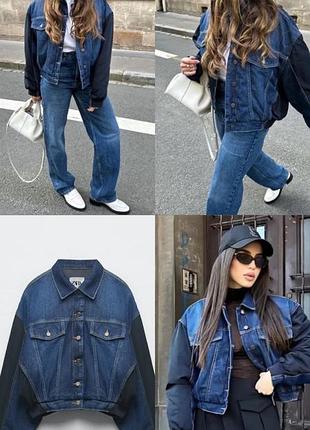 Стильна джинсова куртка, бомбер zara, оригінал