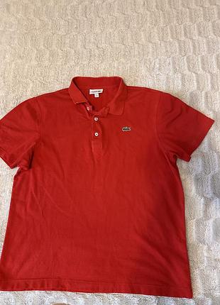 Футболка поло чоловіча lacoste sport червона xl