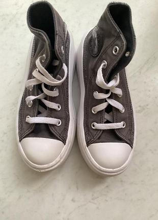 Кеди дитячі converse високі сірі 3