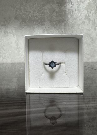 Жіночий перстень під стиль pandora сріблення s925 з синім каменем