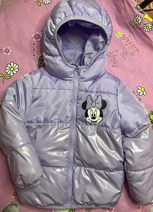 Куртка для дівчинки disney мінні маус лавандова демісезонна. розмір на фото