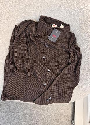 Жіноча сорочка levi’s maeve у коричневу клітинку, розміри s та m