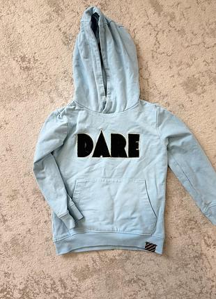 Дитяче худі блакитне з написом dare, розмір 98
