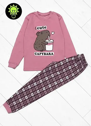 Піжама начіс начьос дівчинка девочка капібара capybara пижама