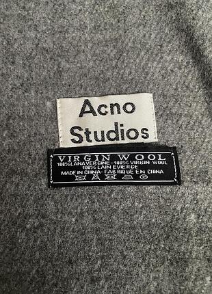 Палантин acne studios сірий вовняний 2