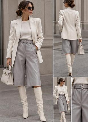 Брюки капрі бермуди з екошкіри river island