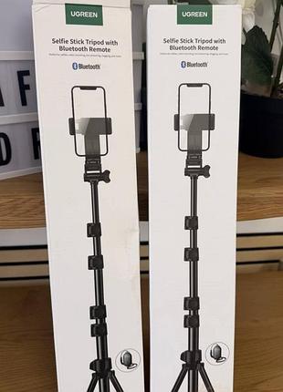 Штатив ugreen lp680 selfie stick tripod with bluetooth remote black (15609)