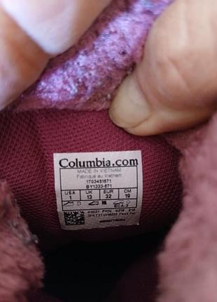Дитячі зимові чоботи columbia omni-heat бордові, 32 розмір (19 см) водонепроникні