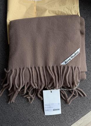 Шарф acne studios вовняний коричневий 2