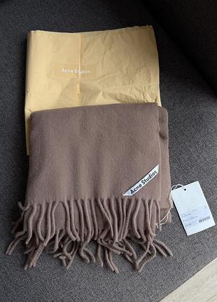 Шарф acne studios вовняний коричневий