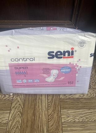 Урологічні прокладки seni control super, 15 шт, 5 крапель