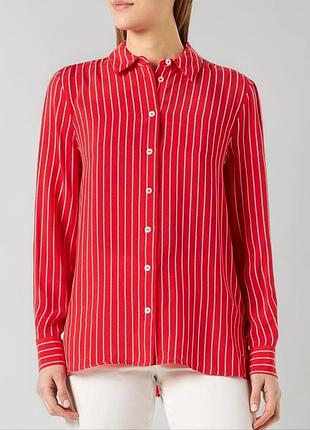 Сорочка жіноча червона у смужку , блуза на ґудзиках з коміром tommy hilfiger