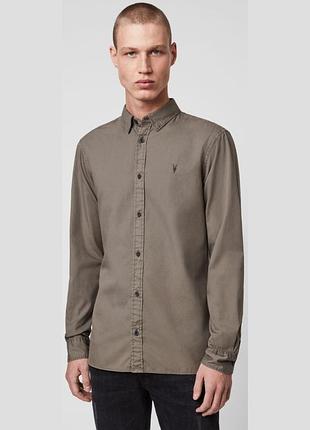 Мужская классическая коттоновая рубашка с длинным рукавом allsaints оригинал all saints