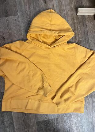 Худі zara жовте з капюшоном