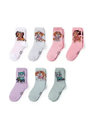 Высокие носки для девочки, набор из 7 пар
p | c&amp;a / paw patrol / щенячий патруль