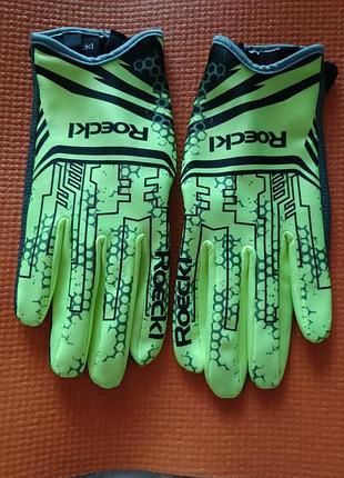 Новые профессиональные лыжные перчатки roeckl lajes neon yellow.