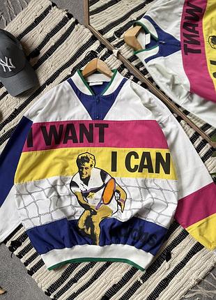 Світшот олімпійка adidas вінтажна вінтаж 80 90 ті 80x 90x m l vintage i want i can torsion tennis pullover