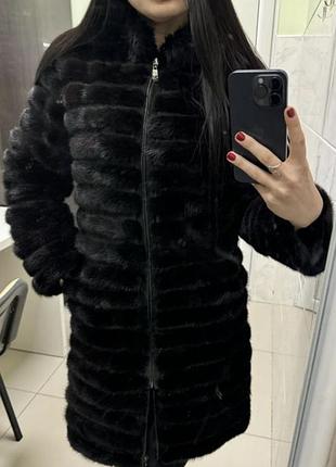 Норкова шуба трансформер,чорний берет 9