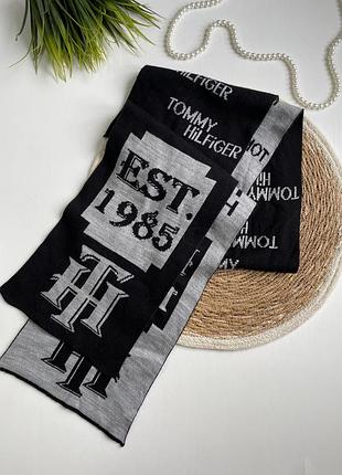 Шарф tommy hilfiger чорно сірий