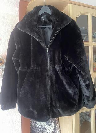 Куртка жіноча new look чорна розмір 46 (m) плюшева тедді