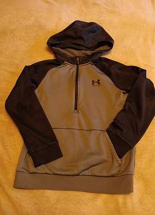 Толстовка підліткова under armour сіро-чорна на блискавці 11-12 років