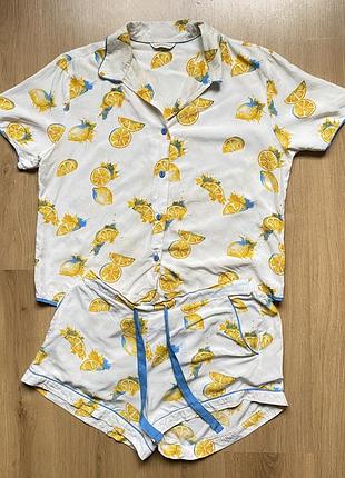 Жіноча піжама з модалу кофта і шорти розмір l-xl cyberjammies